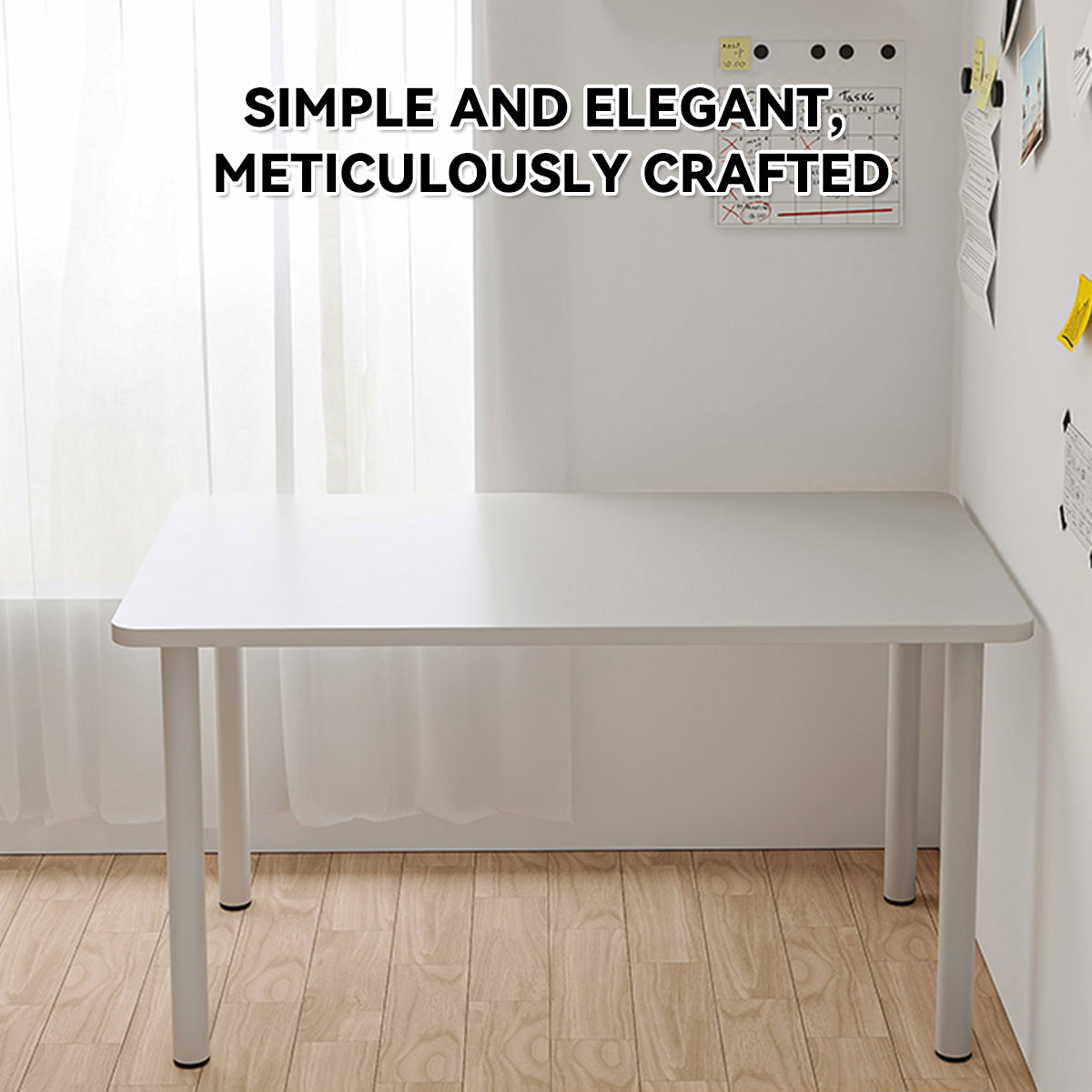 White Study Desk with 25mm Thick Top 100cm