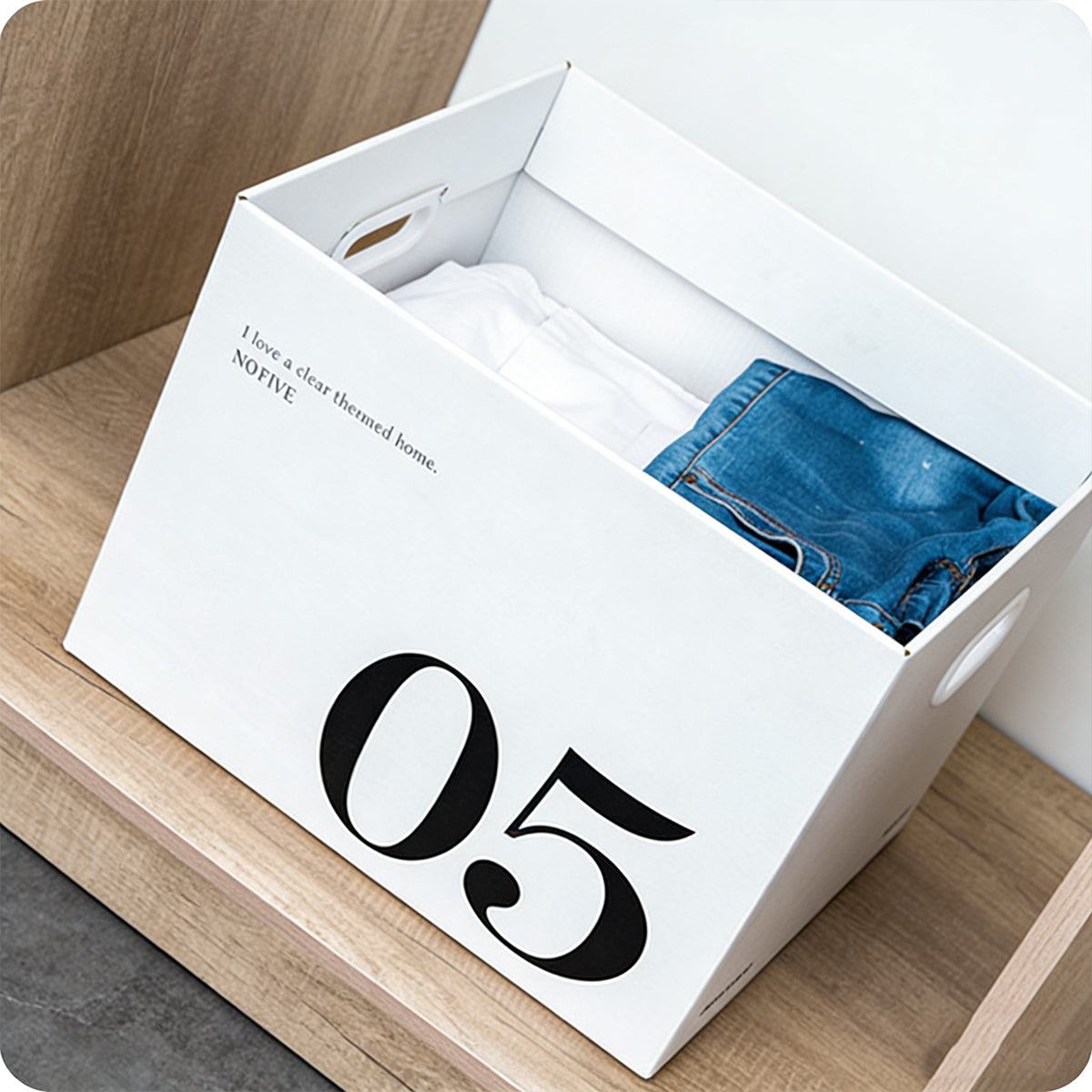 2 Pcs Paper Storage Box with Handles for Home