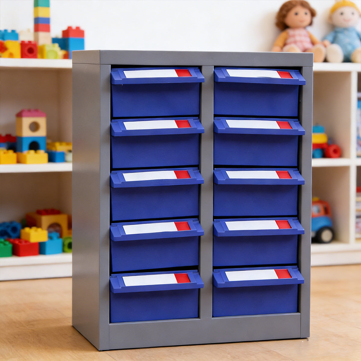 10-Drawer Parts Cabinet for Workshop and Garage