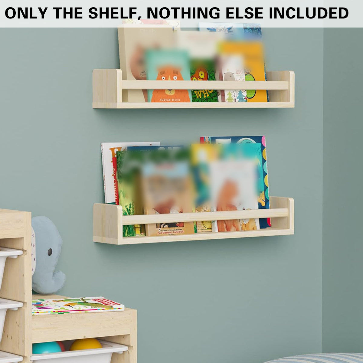 2 Pcs Solid Wood Wall Mounted Ledge Shelf