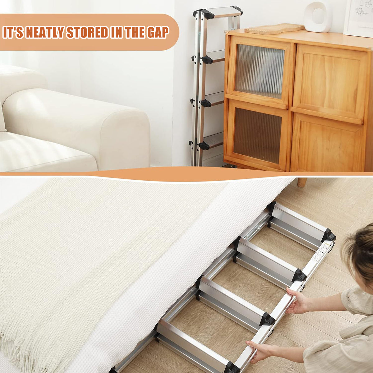 Double-Sided Aluminium Folding Ladder 4 or 6 Layer