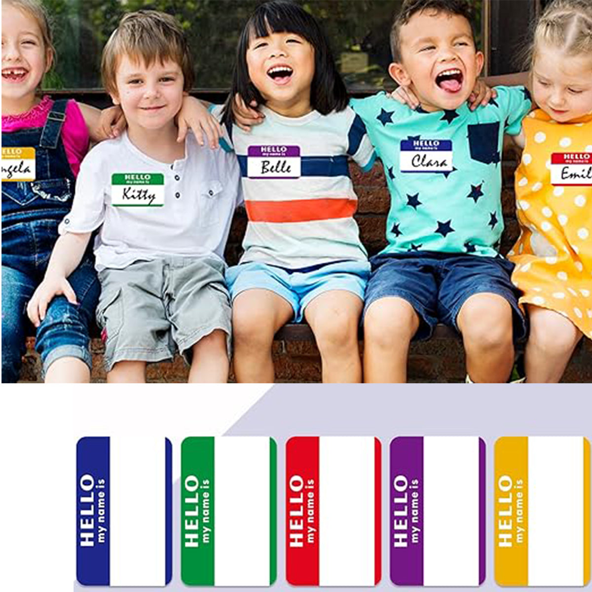 300 Pcs Cartoon Name Labels Hello My Name Is Stickers