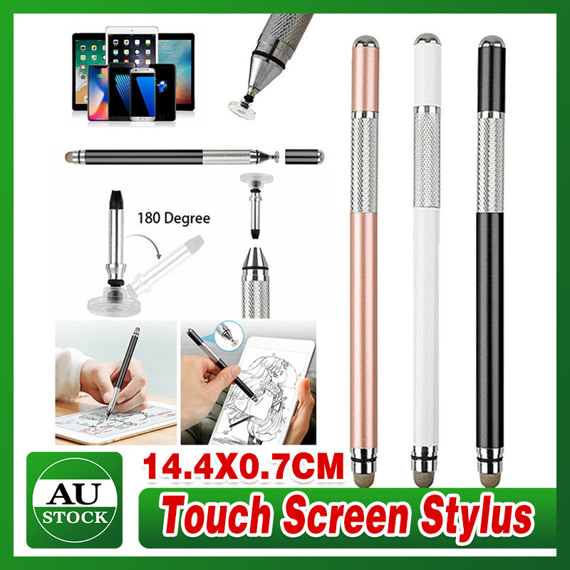 Capacitive Touch Screen Stylus 2-in-1 Fiber and Disc Tip