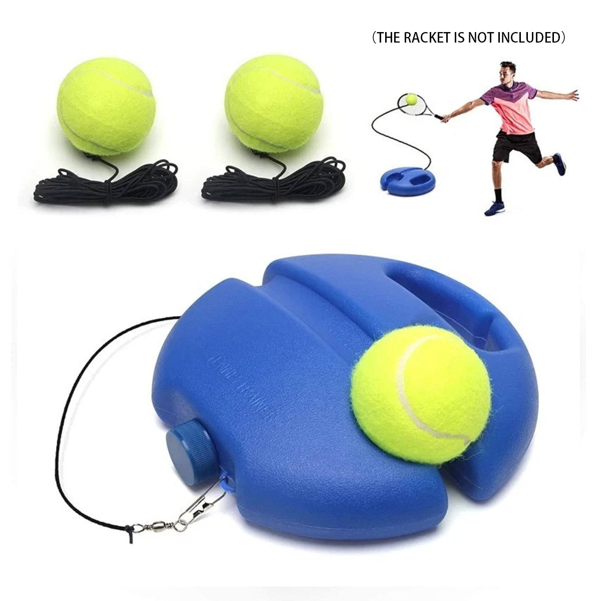 Tennis Trainer Rebound Ball with Elastic Cord Base