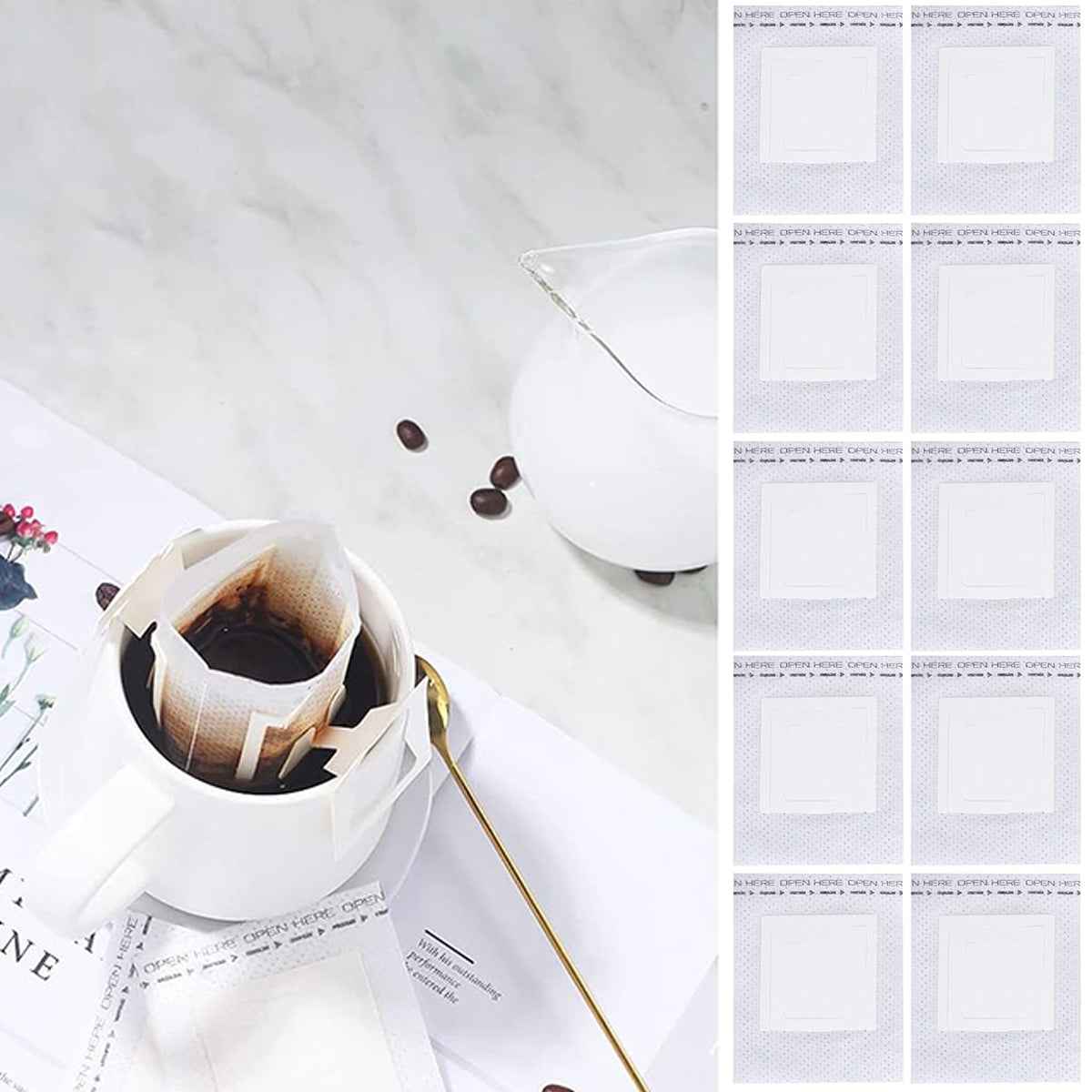 100pcs Hanging Ear Coffee Filter Drip Bags