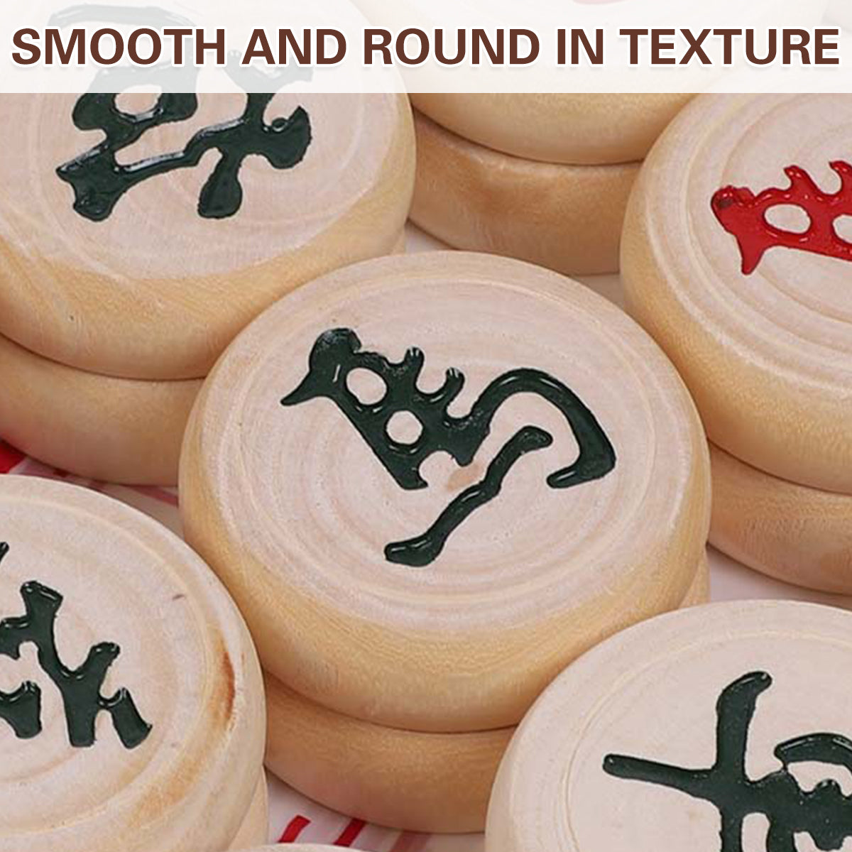 Birch Wood Chinese Chess Set with Board 32 Pieces