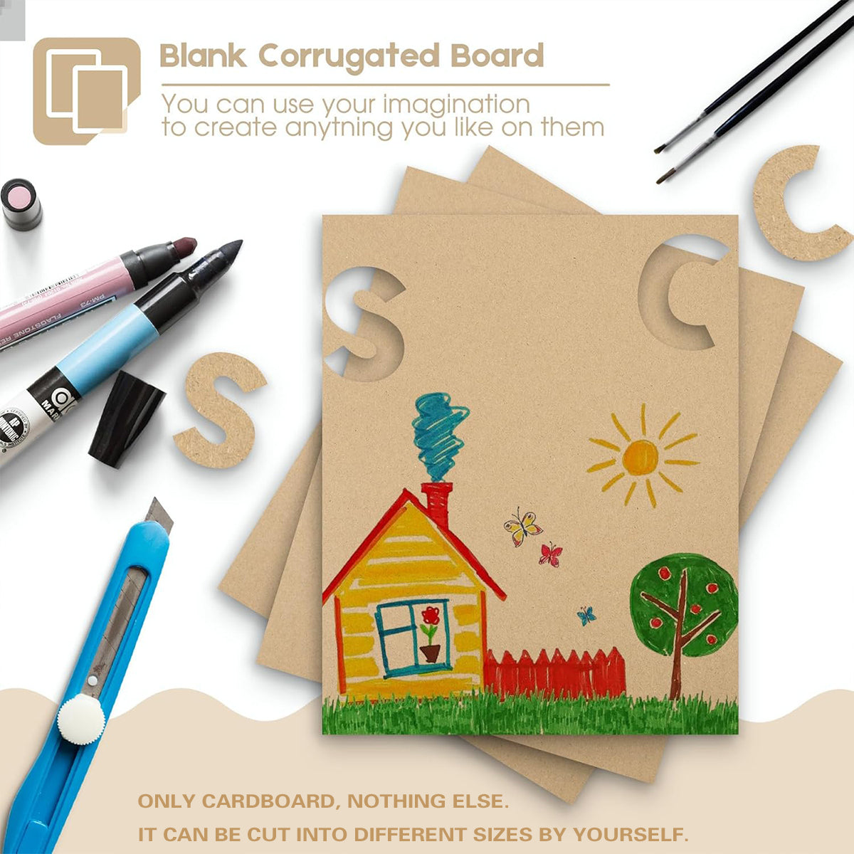 Corrugated Cardboard Sheets 20pcs 80x80cm