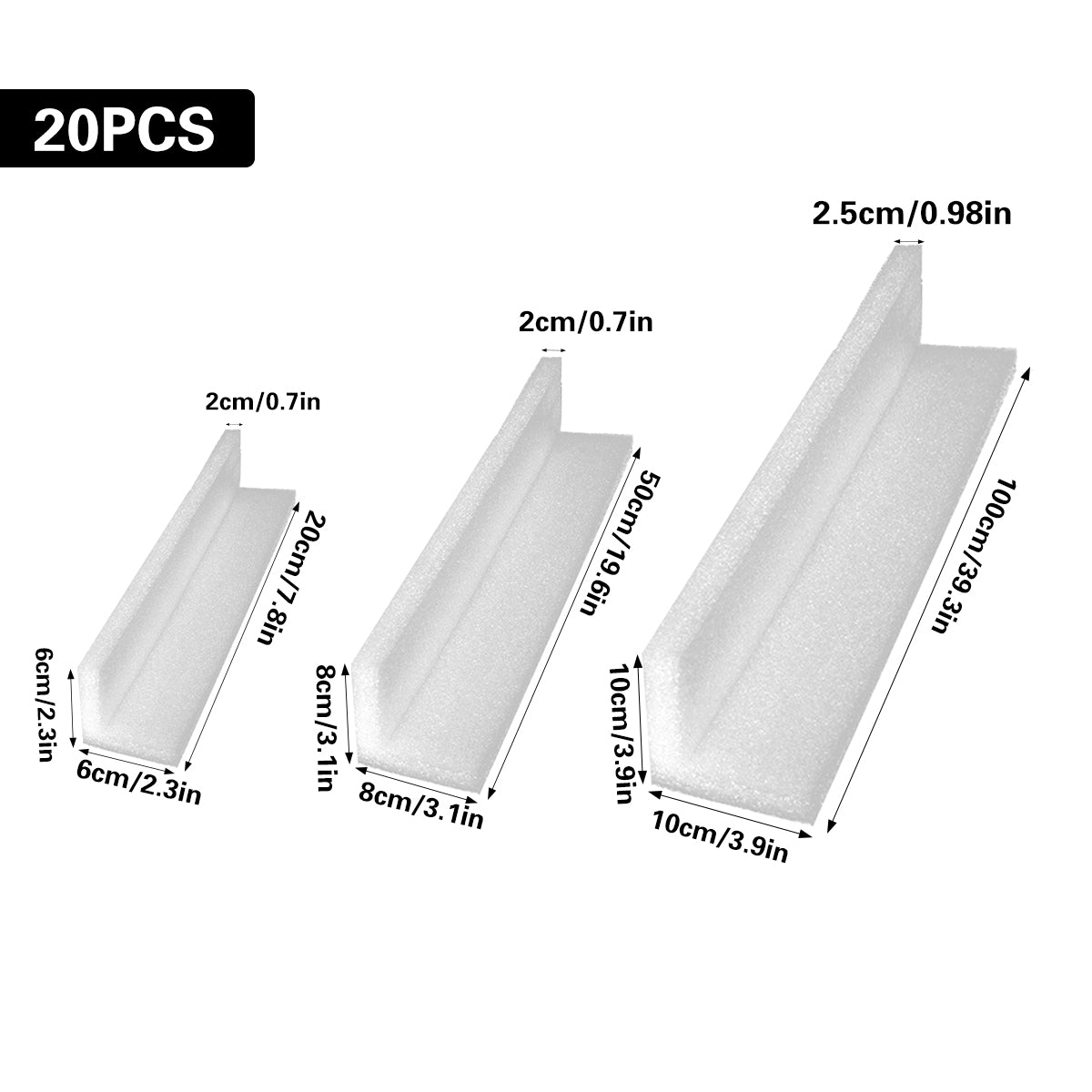 20pcs L-Shape EPE Foam Corner Protectors