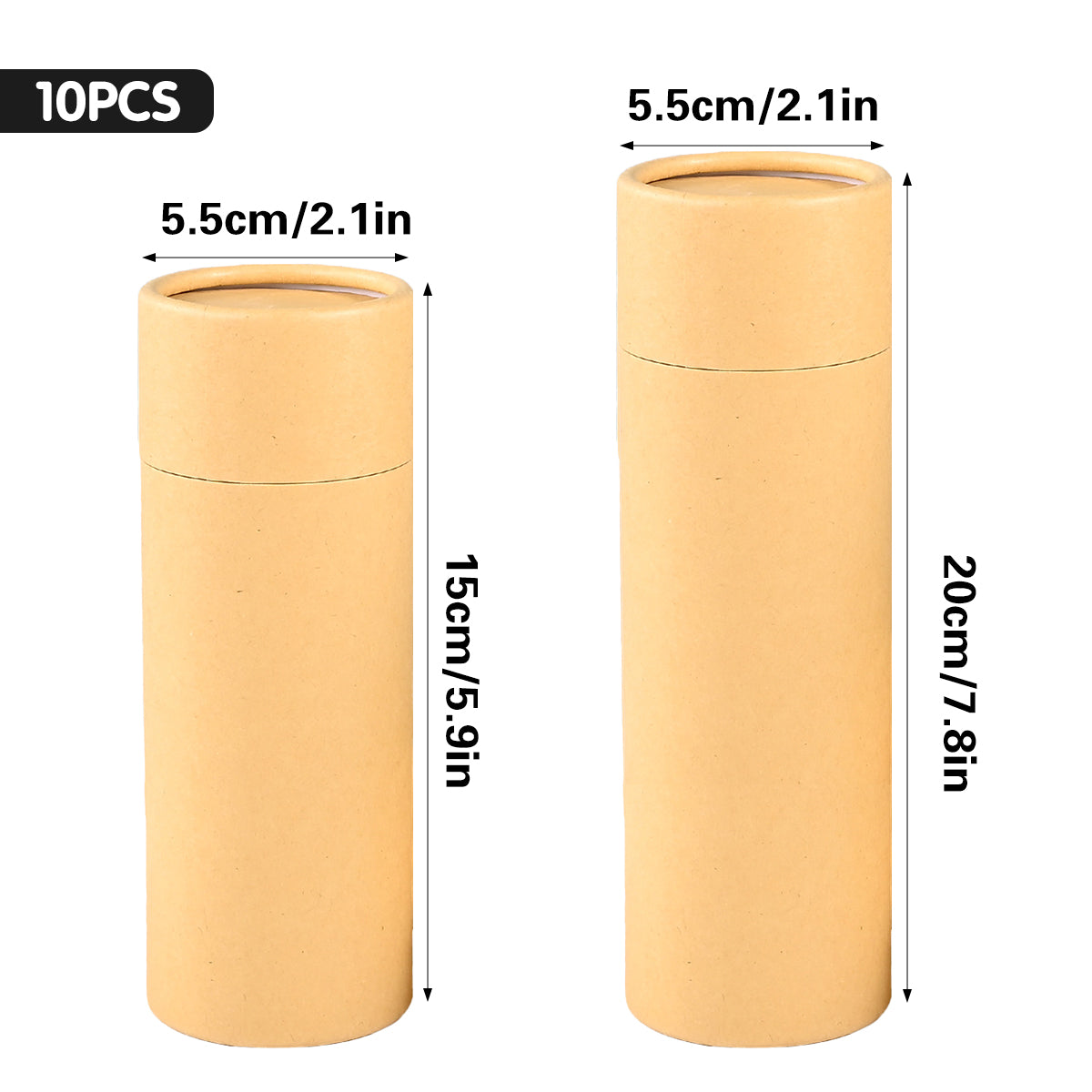 10pcs Kraft Paper Tubes for Crafts and Mailing