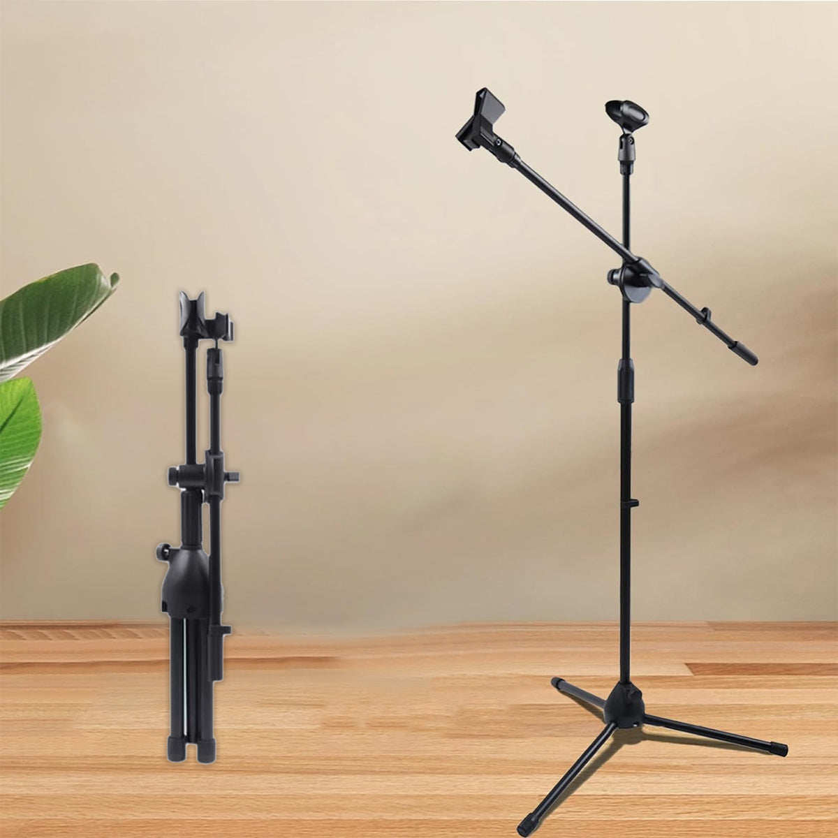 Foldable Microphone Tripod Stand with Boom Arm