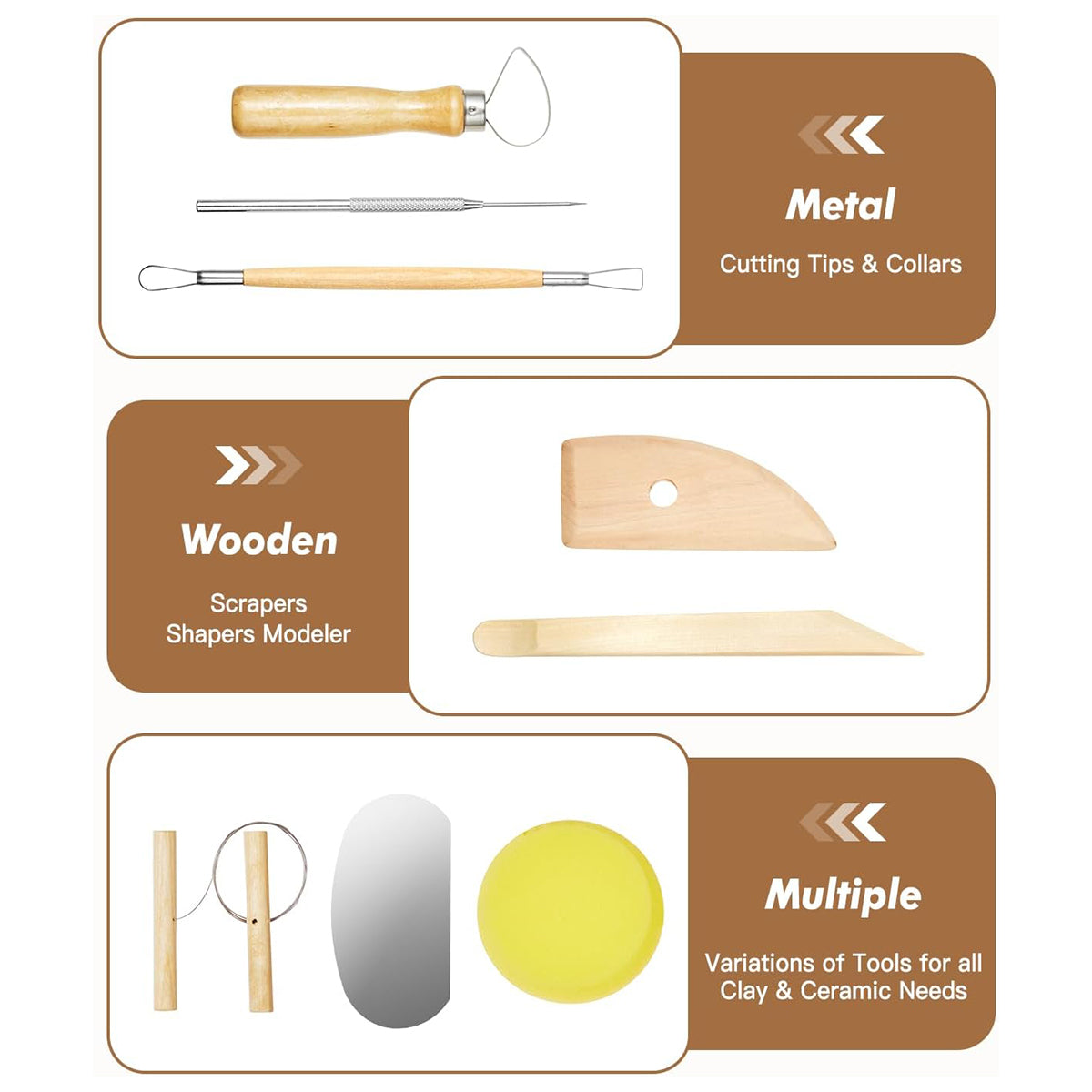 8 Pcs Pottery Sculpting Tool Set for Art Craft Use