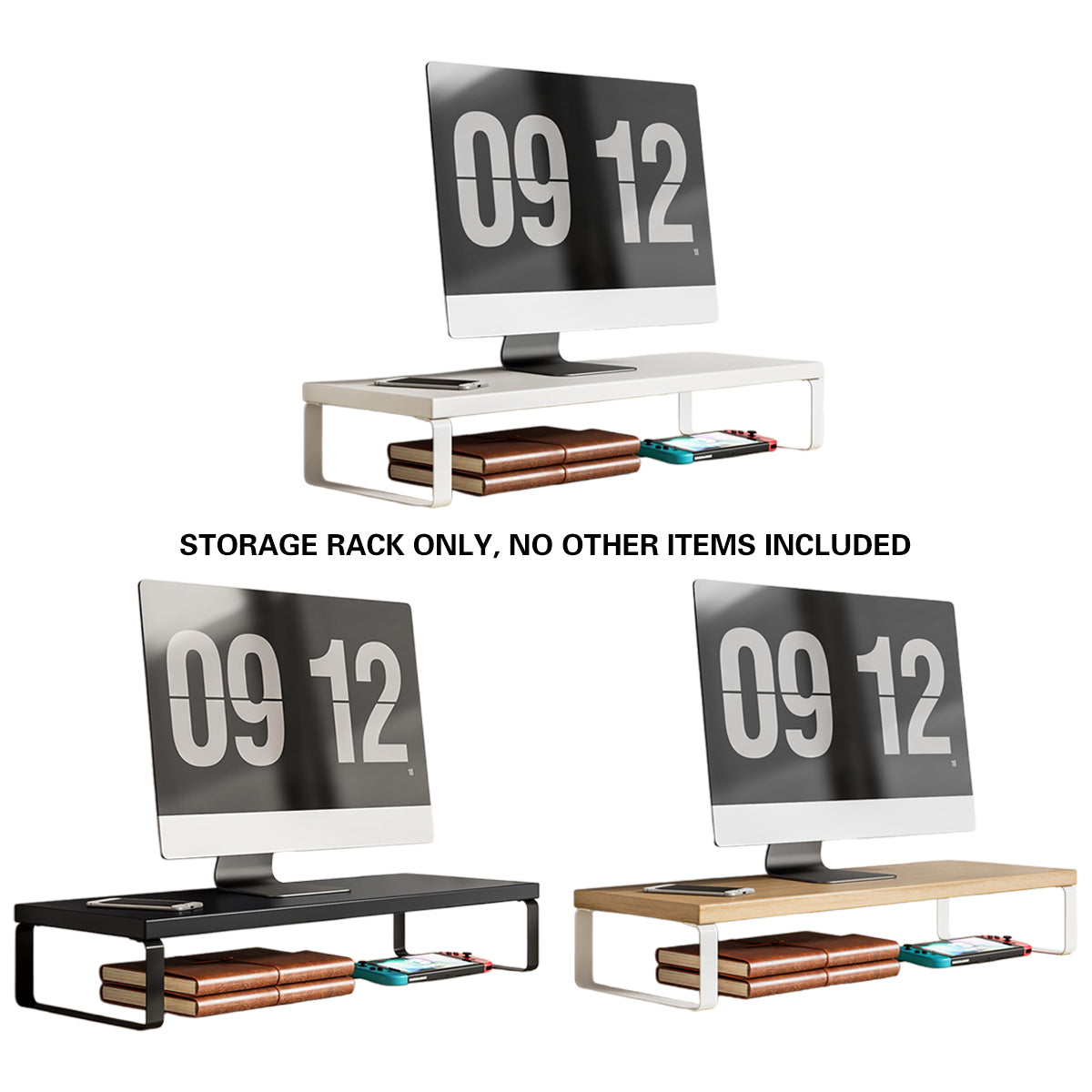 Monitor Stand Riser with Under-Shelf Storage
