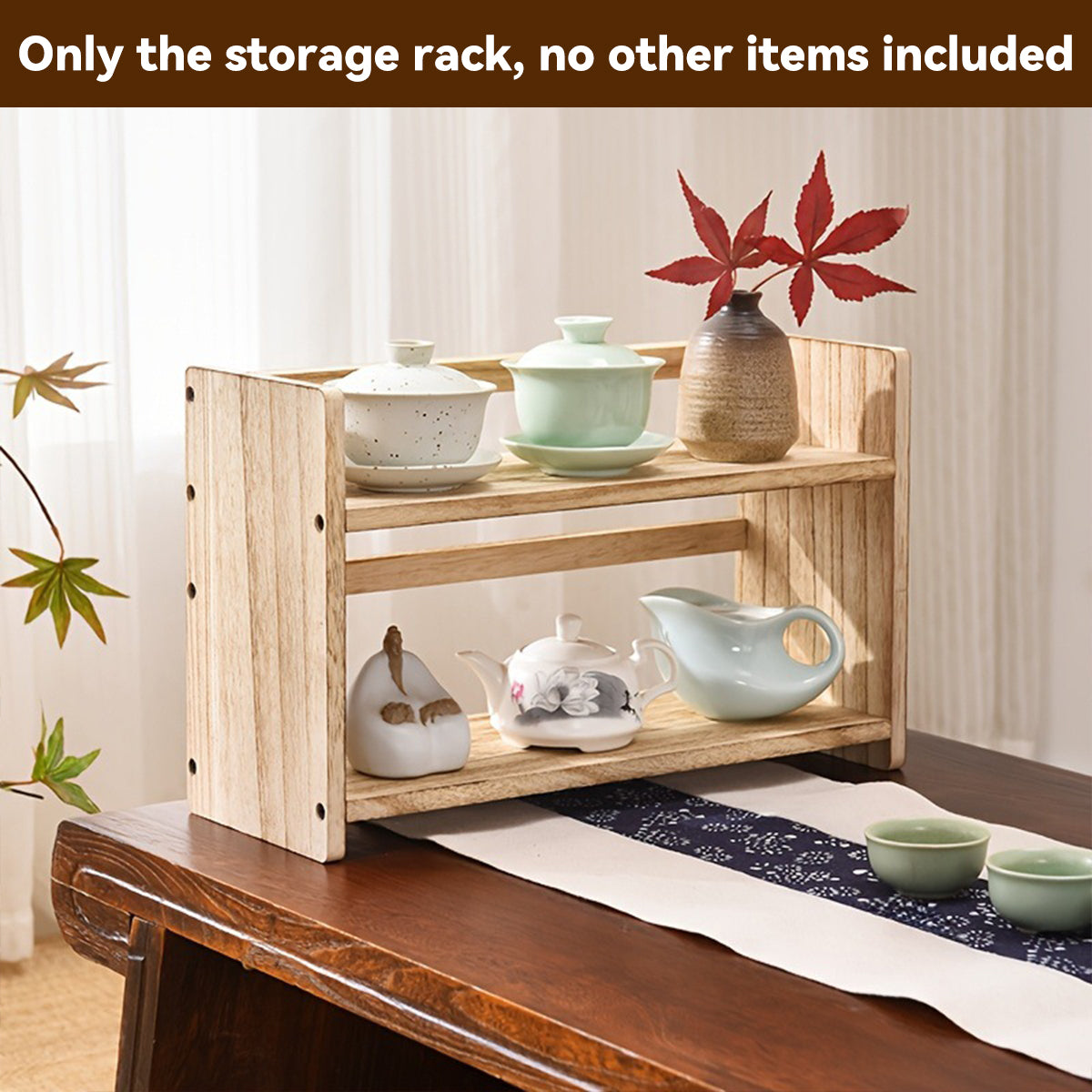 Solid Wood Movable Book Stand Desk Shelf Storage Decor