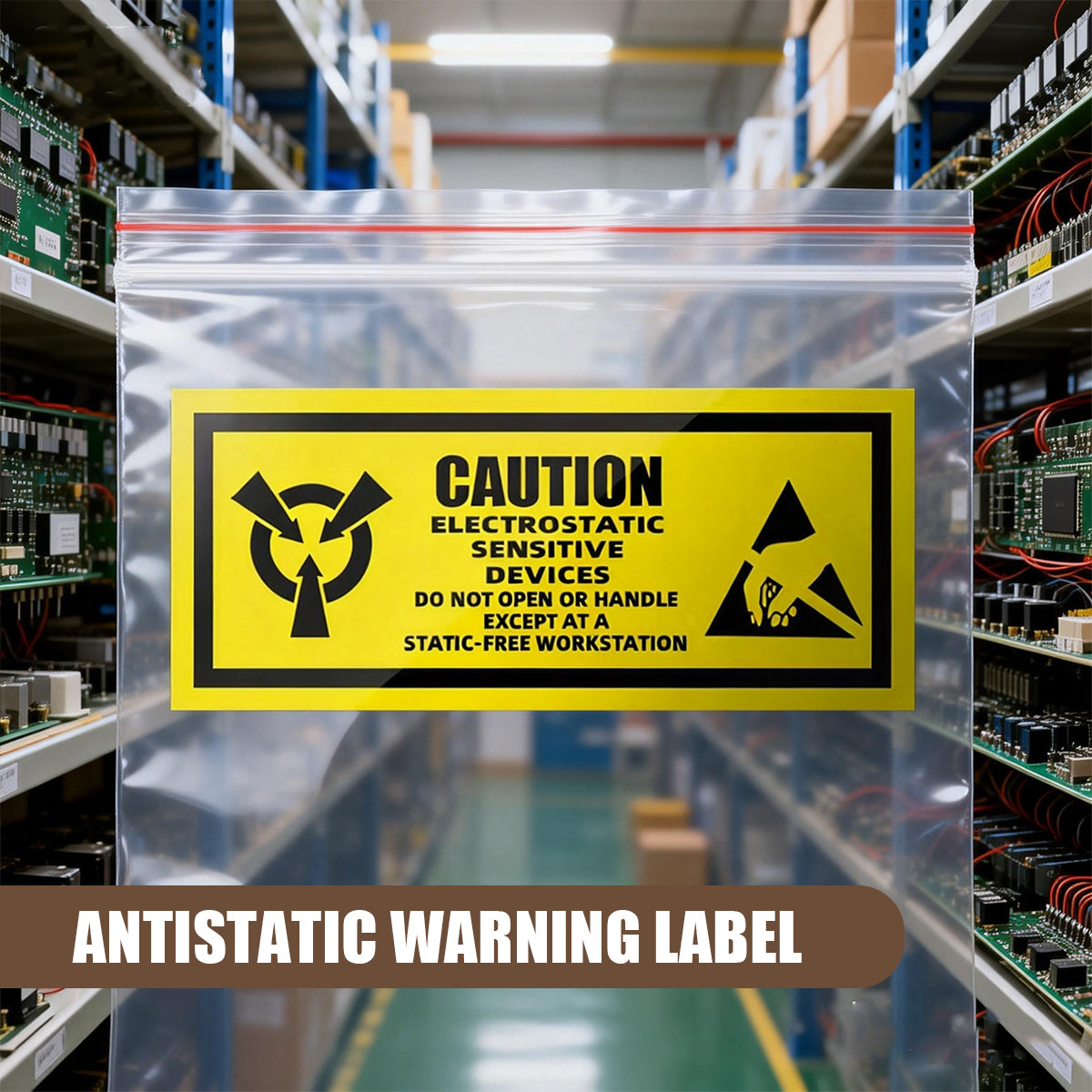 Anti-Static Warning Sticker Labels for Electronics