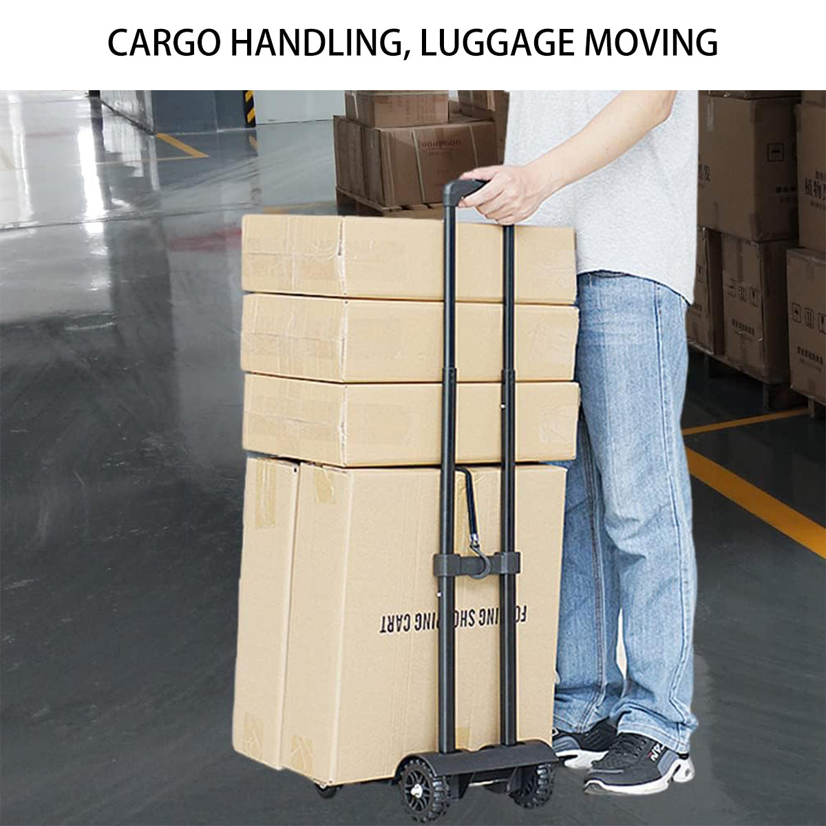 Foldable Shopping Trolley with Telescopic Handle