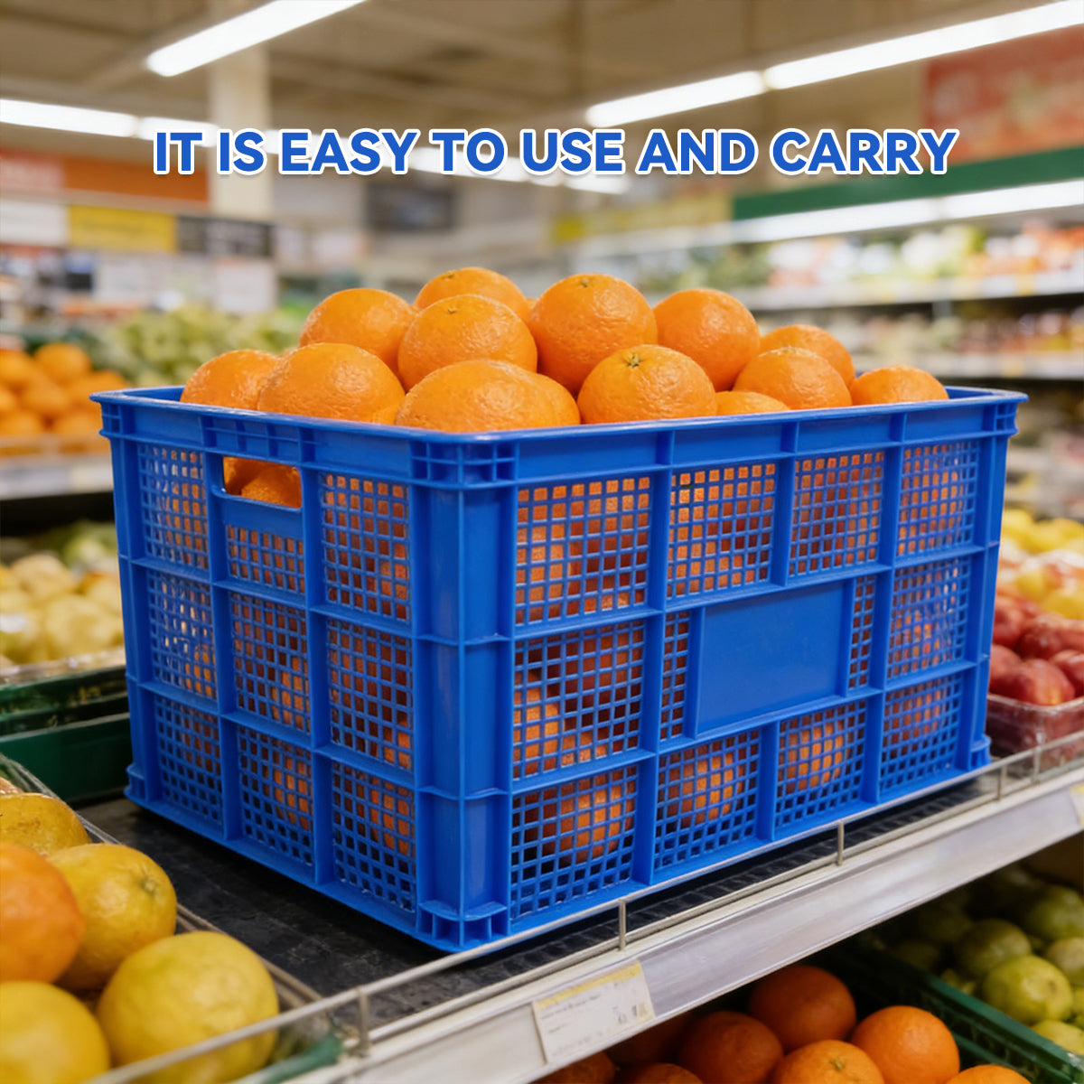 2pcs Heavy Duty PE Plastic Storage Baskets