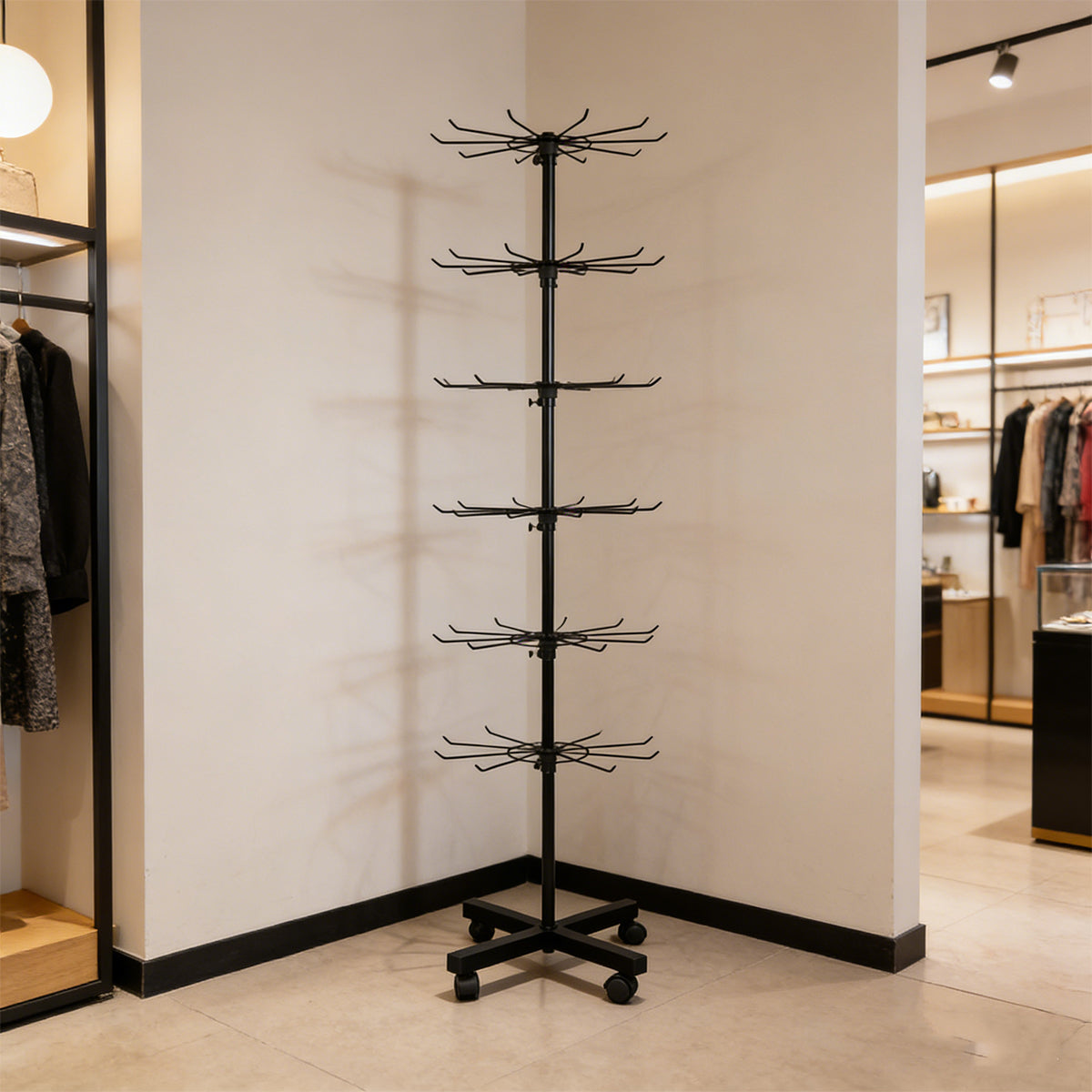 Rotating Jewellery Display Stand with Wheels