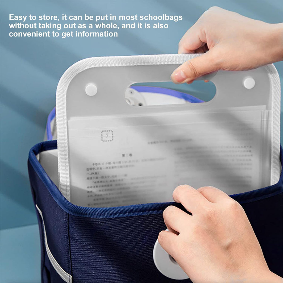 2 Pcs A4 File Storage Bag 13-Pocket Large Capacity Organizer