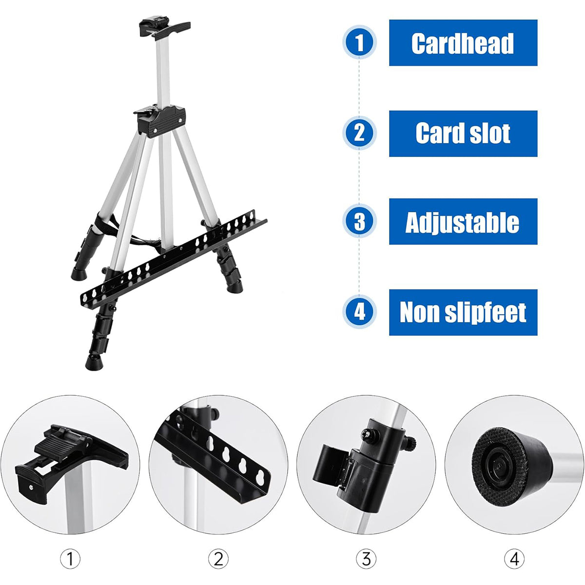 Aluminum Alloy POP Stand Telescopic Tripod Display Easel
