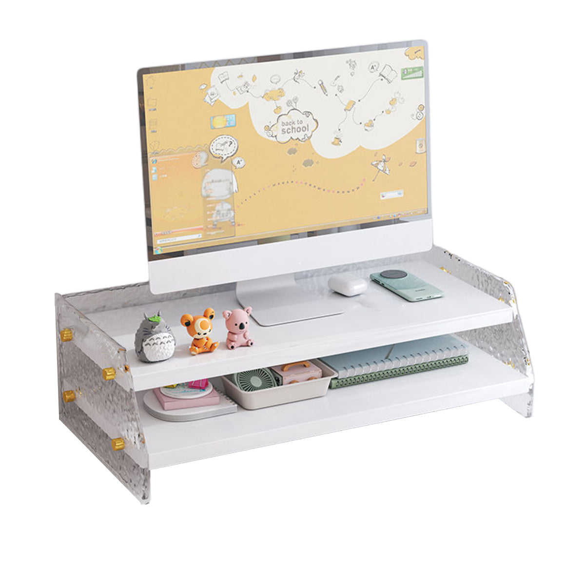 Acrylic Double-Layer Desktop Organiser for Monitor