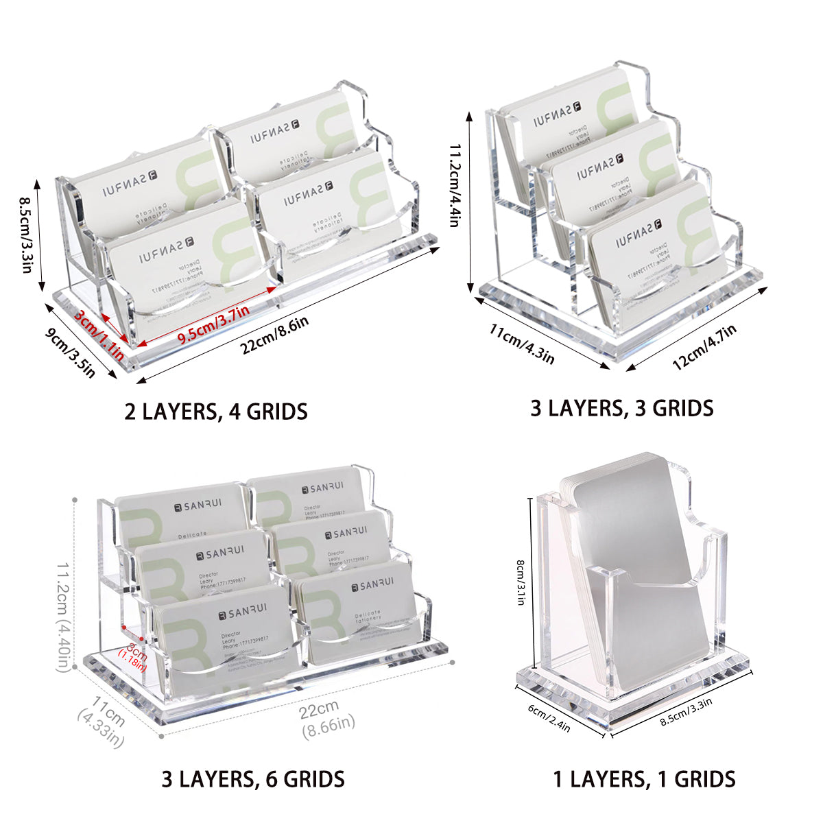 Acrylic Business Card Holder Desk Name Card Display Stand