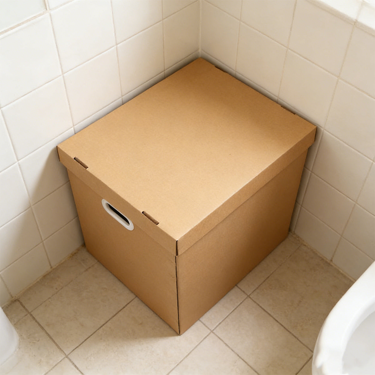 5pcs 80L Kraft Paper Storage Box with Lid