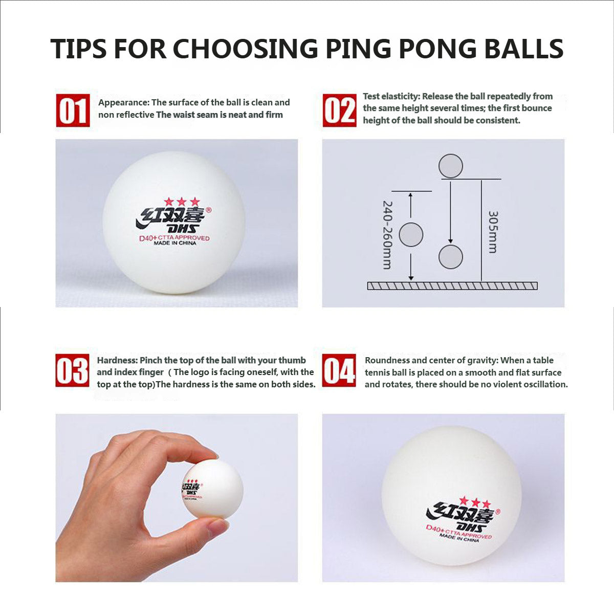 20pcs Indoor Table Tennis Balls 40mm ABS