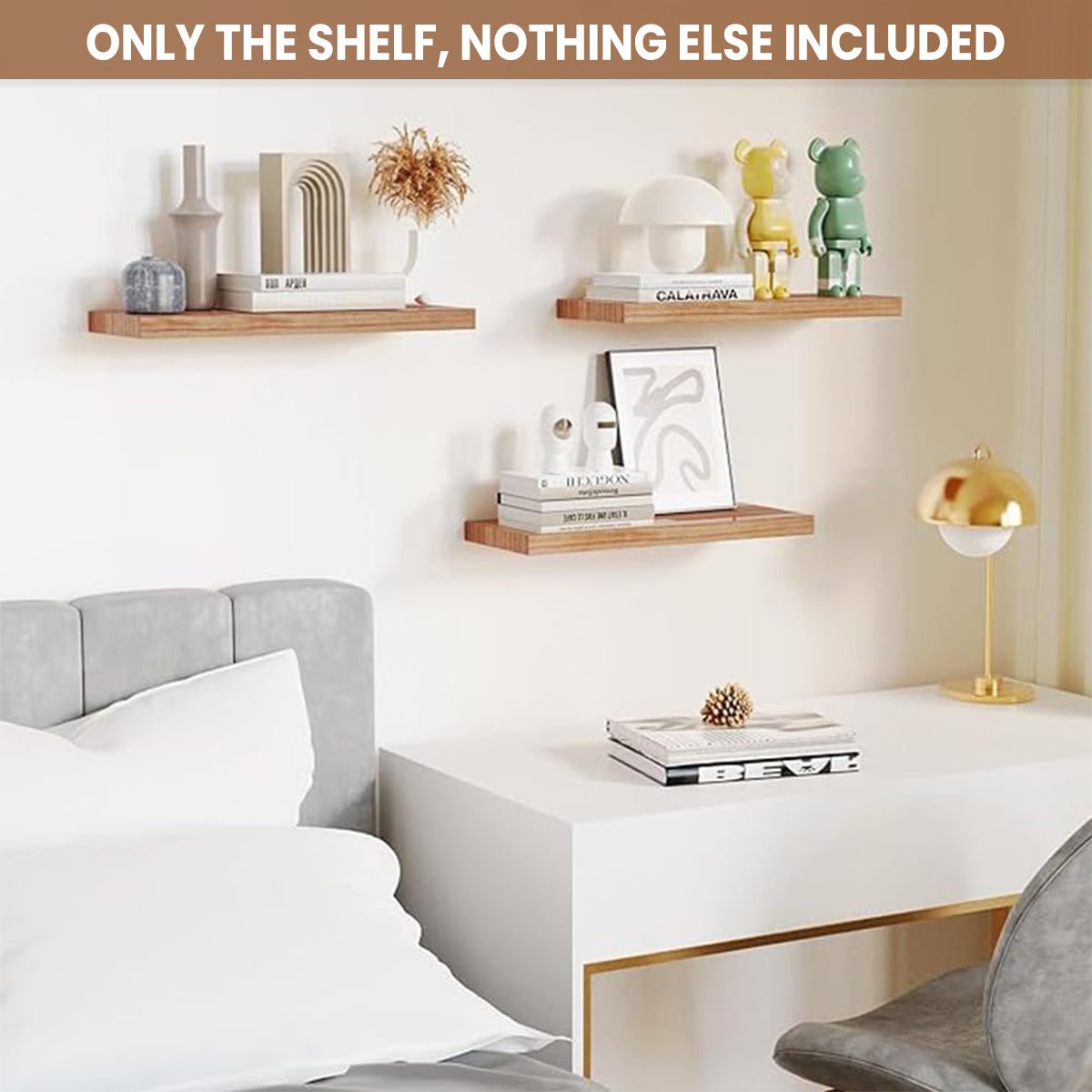 3pcs Wooden Wall Shelf Set for Home Decor