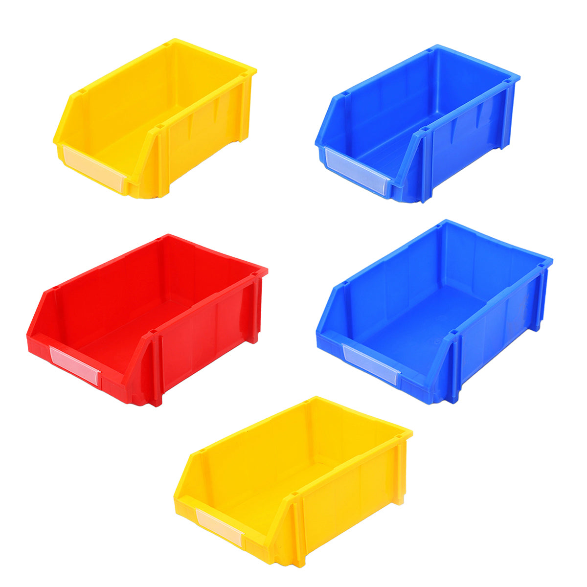 2pcs Slanted PE Storage Box with Label Clip