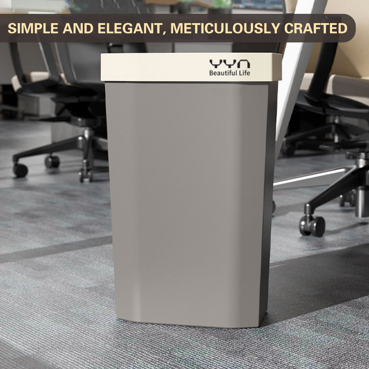 40L Slim Open-Top Waste Bin for Kitchen