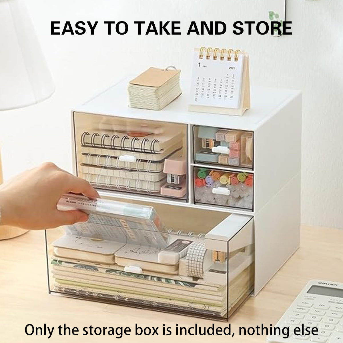 Clear Drawer Storage Box Desktop Organizer