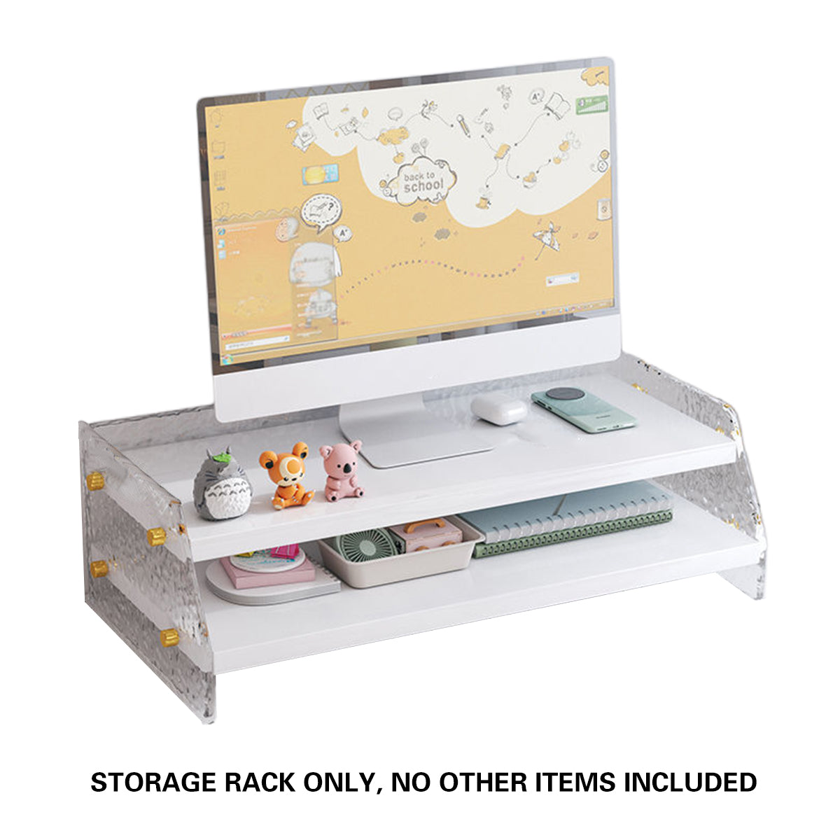 Acrylic Double-Layer Desktop Organiser for Monitor