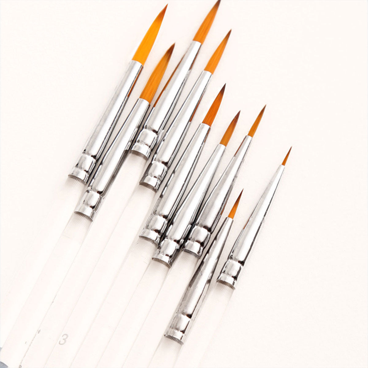6 Pcs Detail Paint Brushes with Nylon Hair and Acrylic Rod