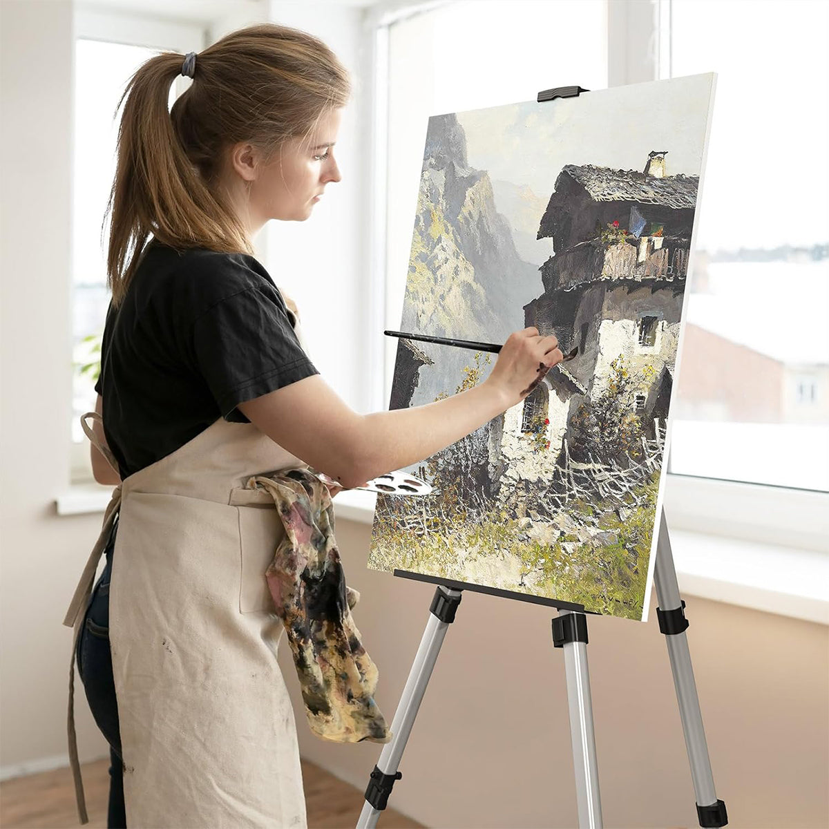 Aluminum Alloy POP Stand Telescopic Tripod Display Easel