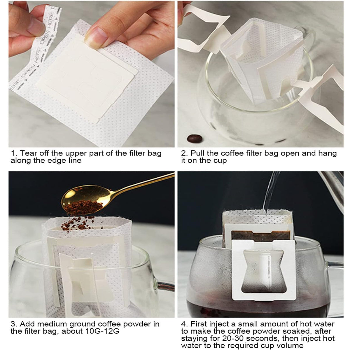 100pcs Hanging Ear Coffee Filter Drip Bags