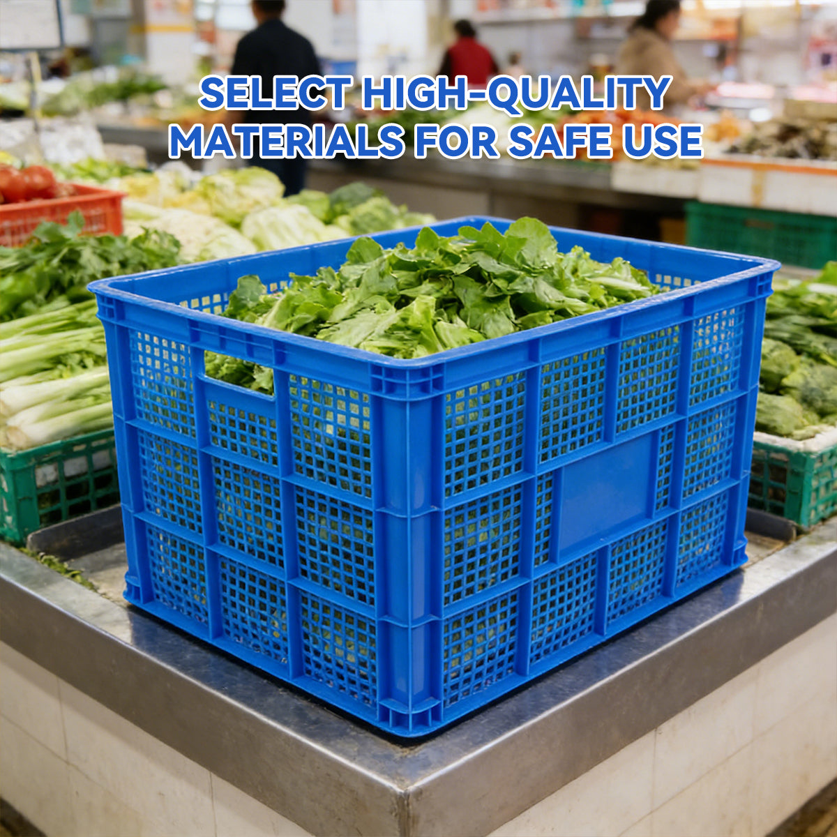 2pcs Heavy Duty PE Plastic Storage Baskets