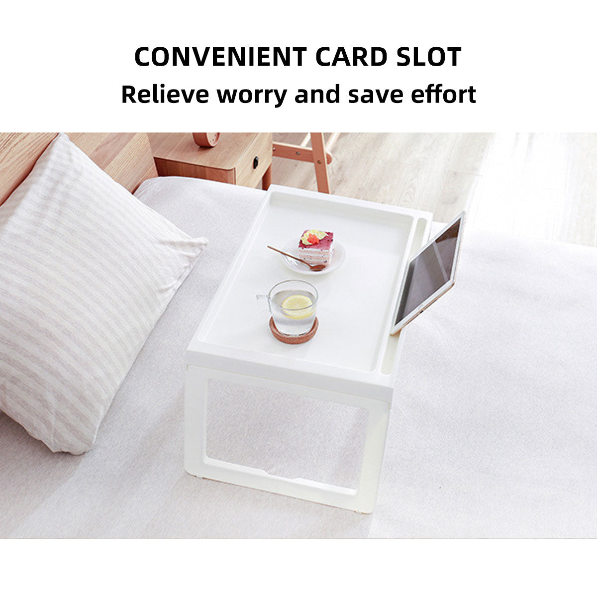 Foldable Laptop Bed Table Portable PP Desk with Device Slot