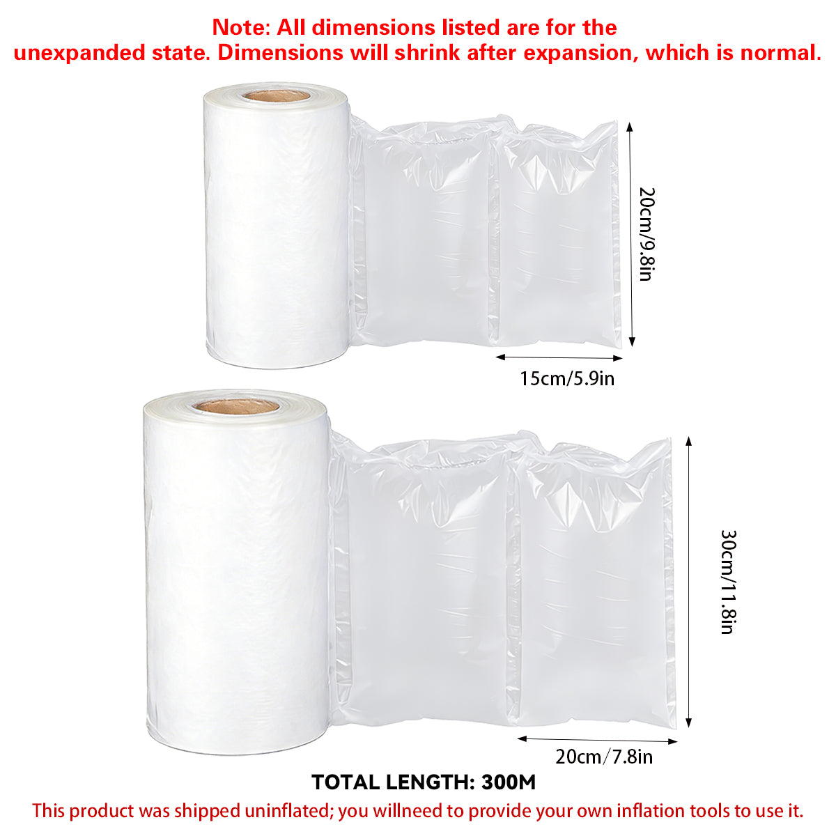 Inflatable Air Column Packing Bag Roll 300m