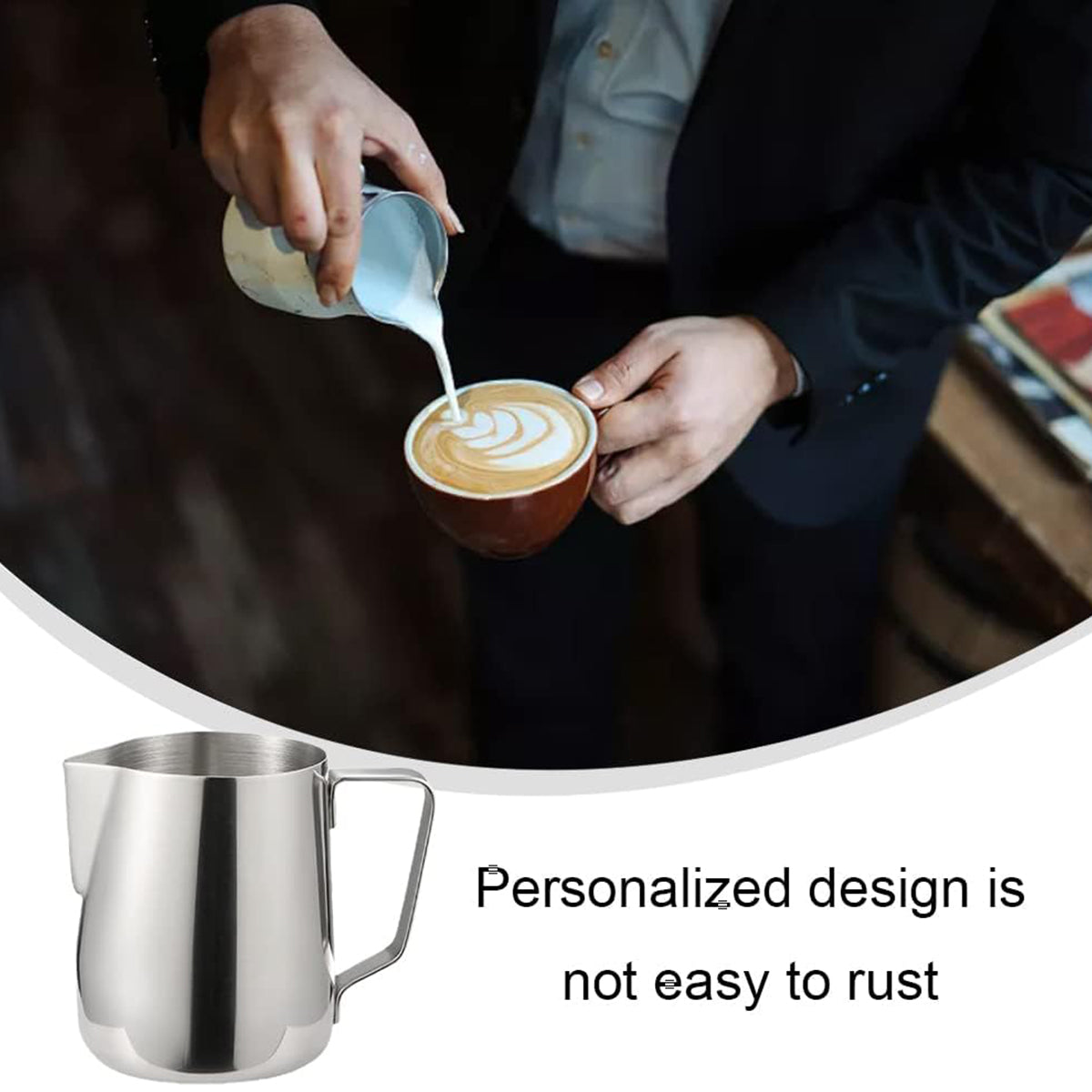 Stainless Steel Milk Frothing Pitcher Latte Art