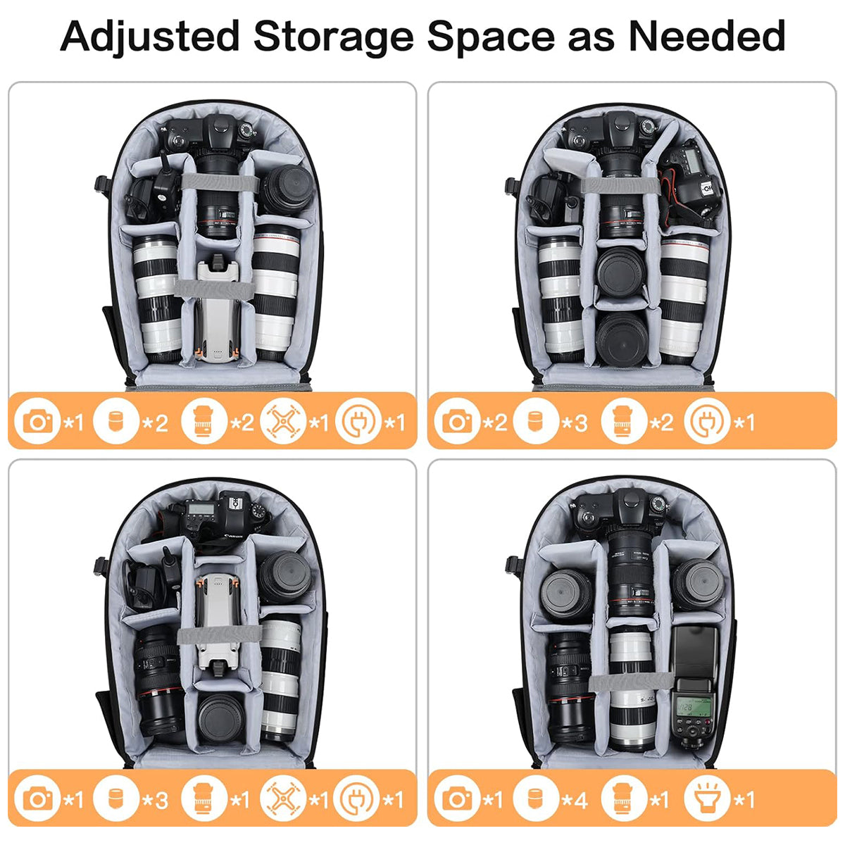 Outdoor Camera Backpack Waterproof Shell Dividers