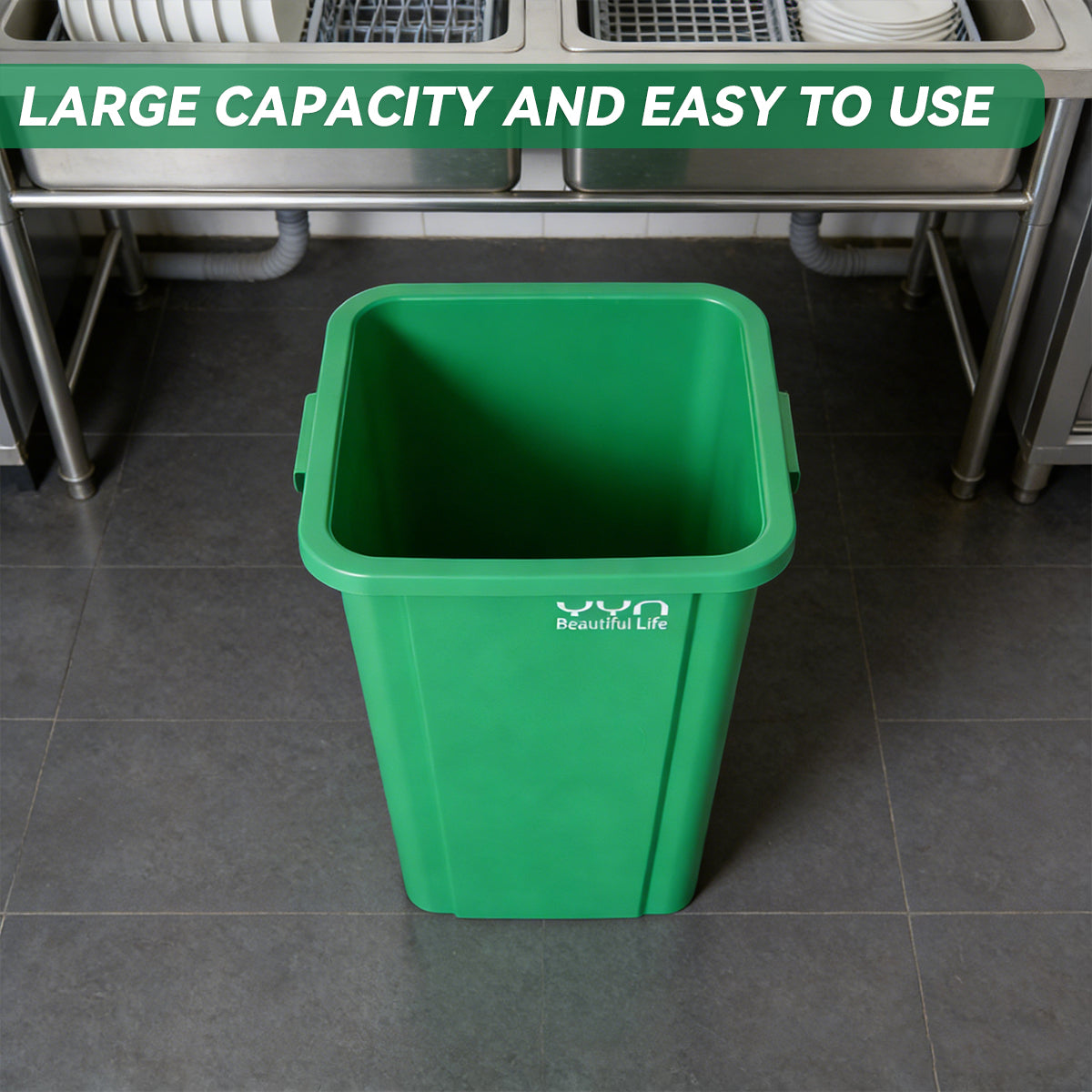 80L Trash Can Dustbin Large Capacity Heavy Duty