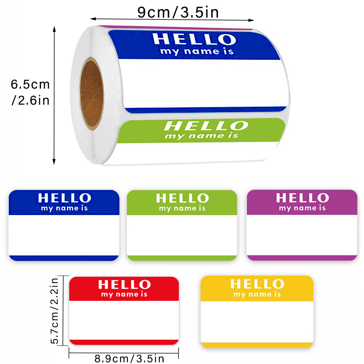 300 Pcs Cartoon Name Labels Hello My Name Is Stickers