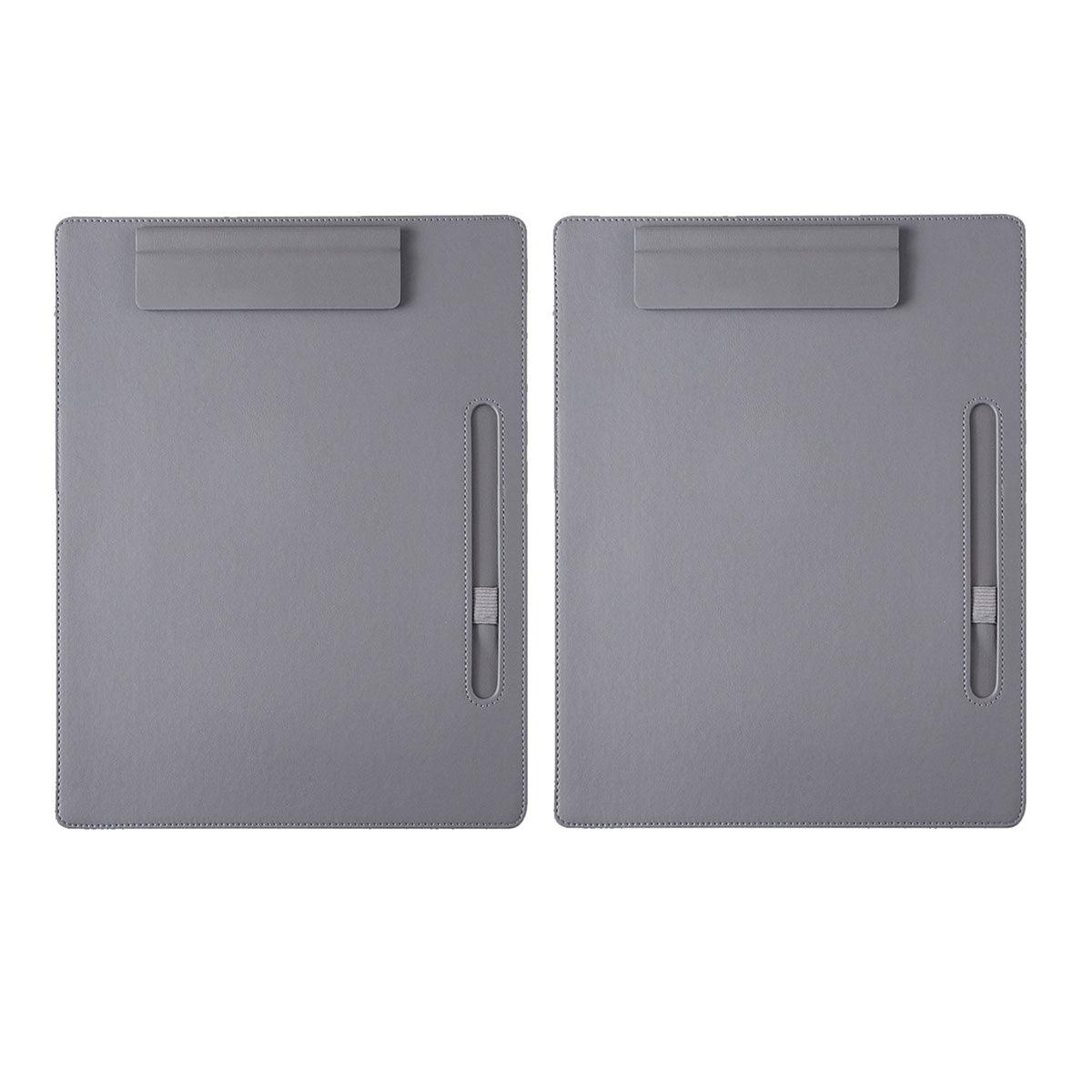 2 Pcs Conference File Holder Leather Board Clips