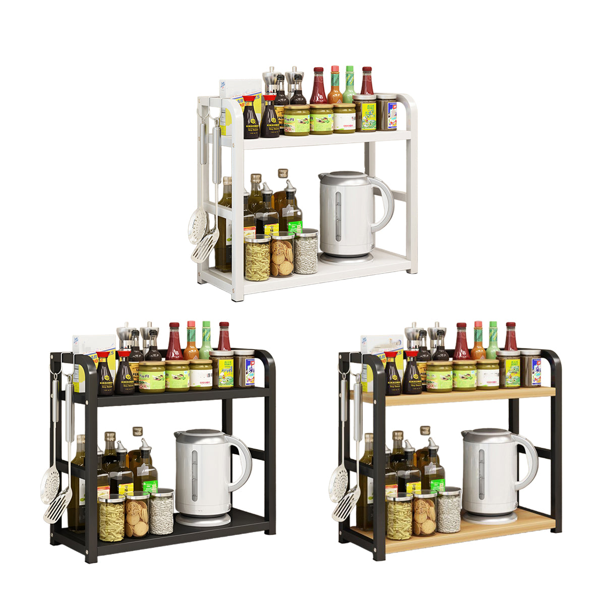 2-Tier Kitchen Storage Rack Countertop Organization