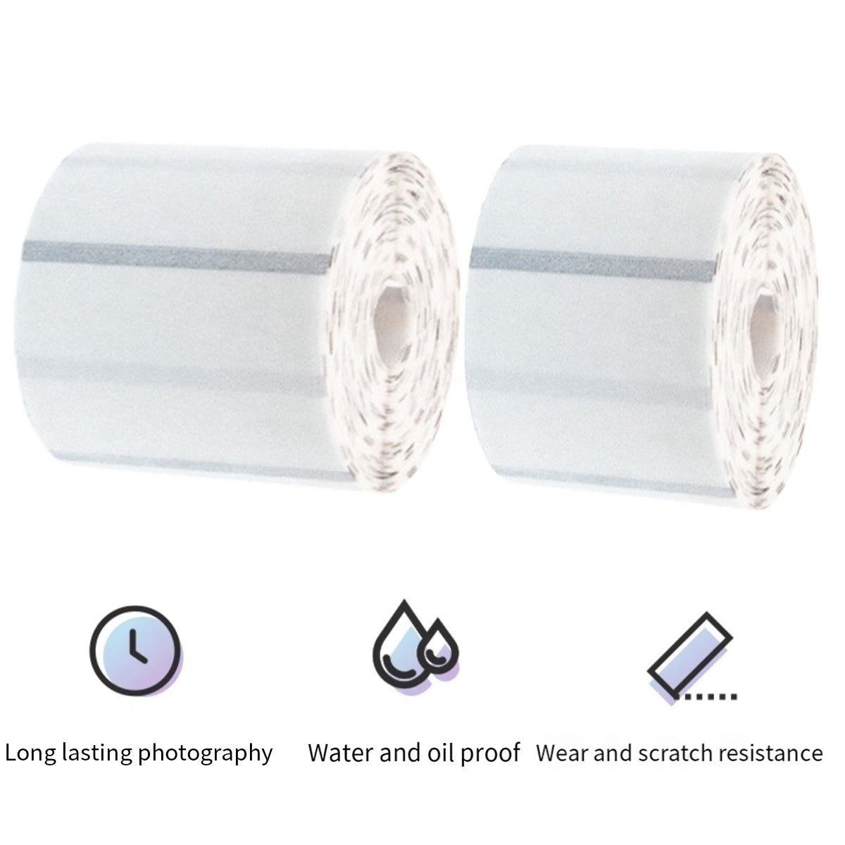 1 Roll Transparent Label Printer Paper Waterproof Name Stickers