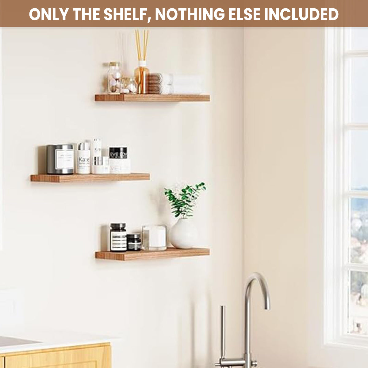 3pcs Wooden Wall Shelf Set for Home Decor