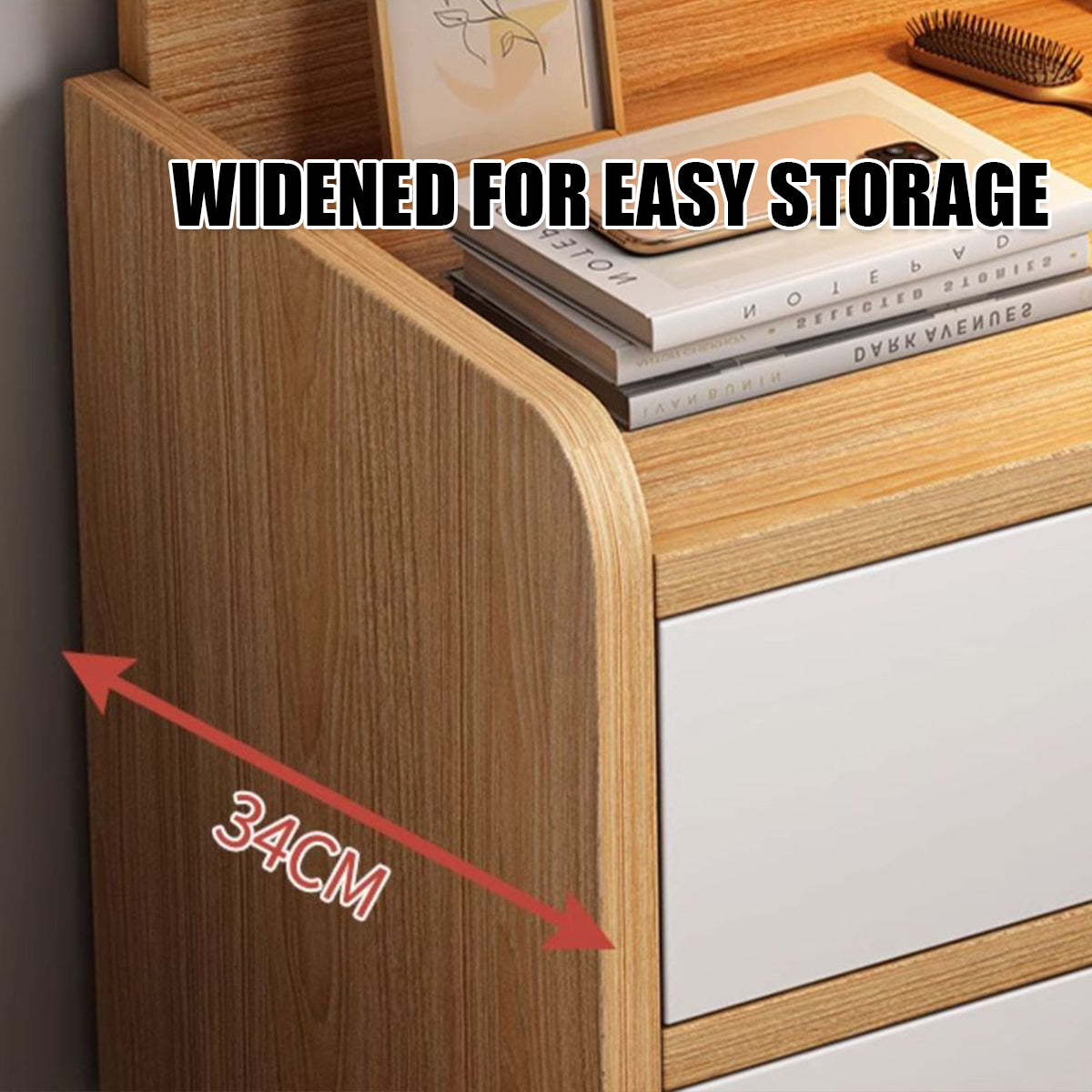 Minimalist Bedside Table Cabinet with Drawers