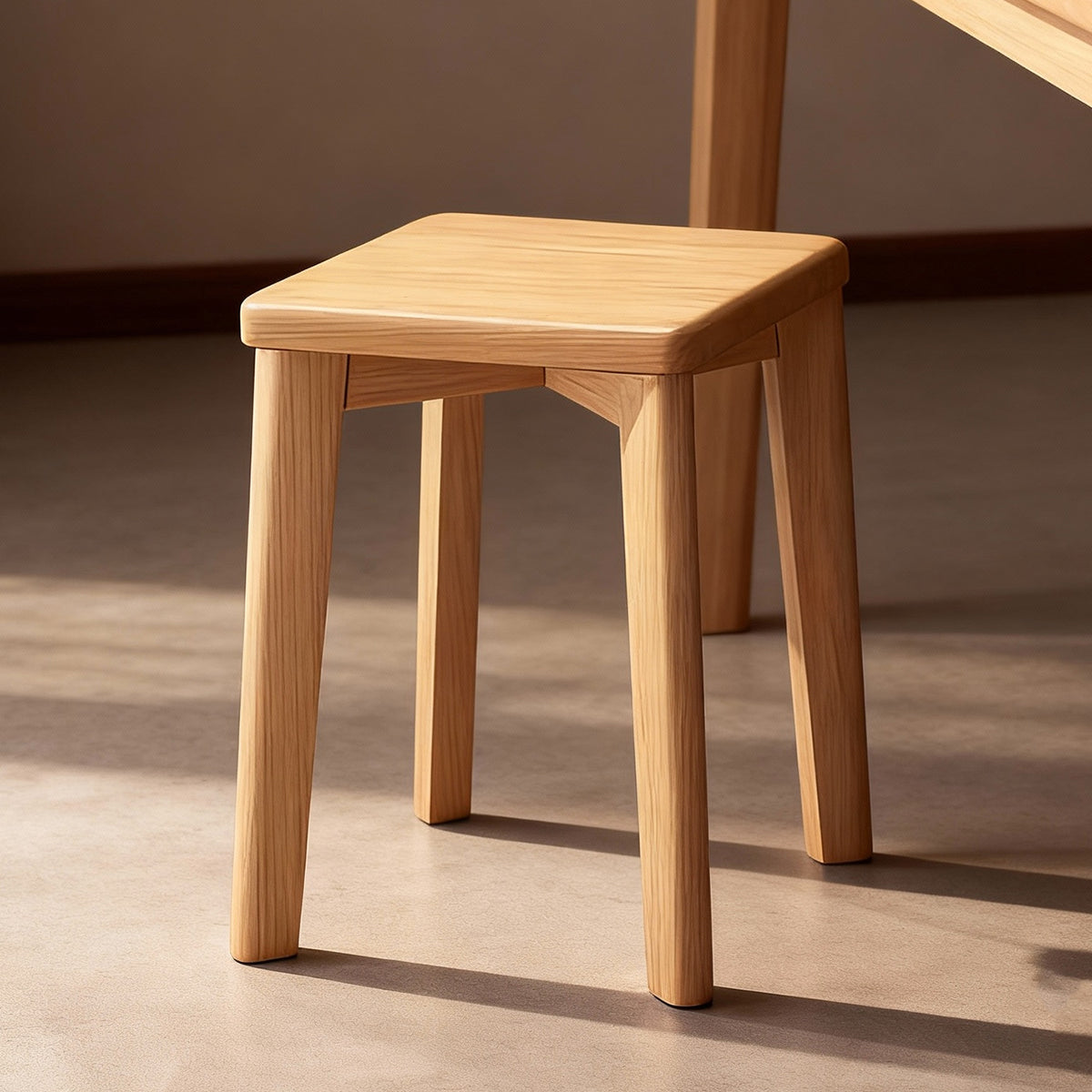 Solid Wood Square Stool for Dining Makeup Home