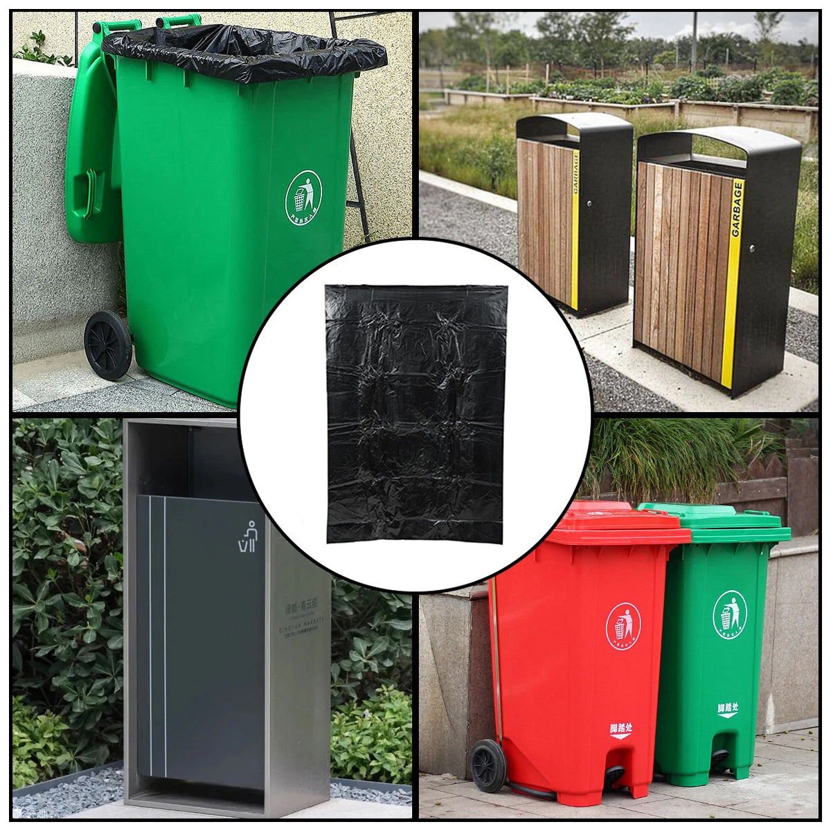 50pcs Heavy Duty Large Trash Bags 140x120cm Black