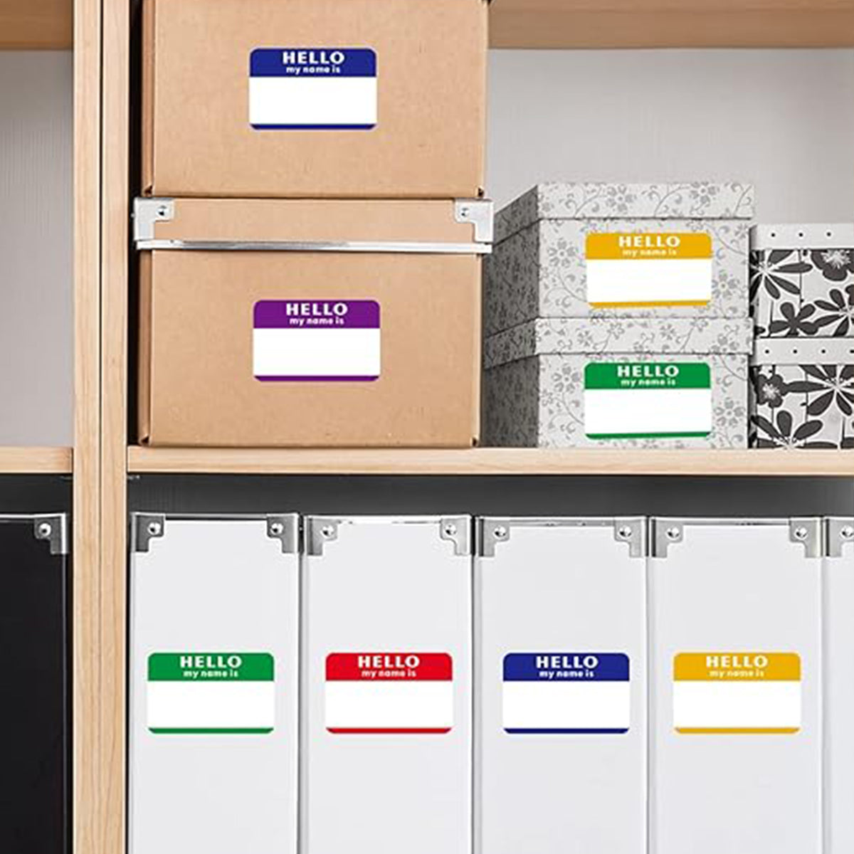 300 Pcs Cartoon Name Labels Hello My Name Is Stickers